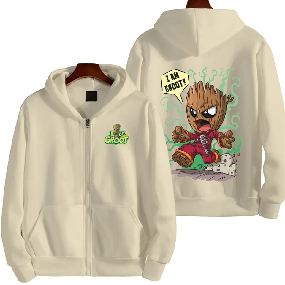 I Am Groot Men Zip Up Hoodie