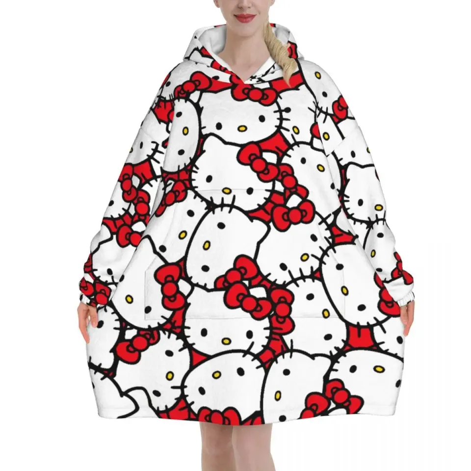 Hello Kitty Cartoon Blanket Hoodie