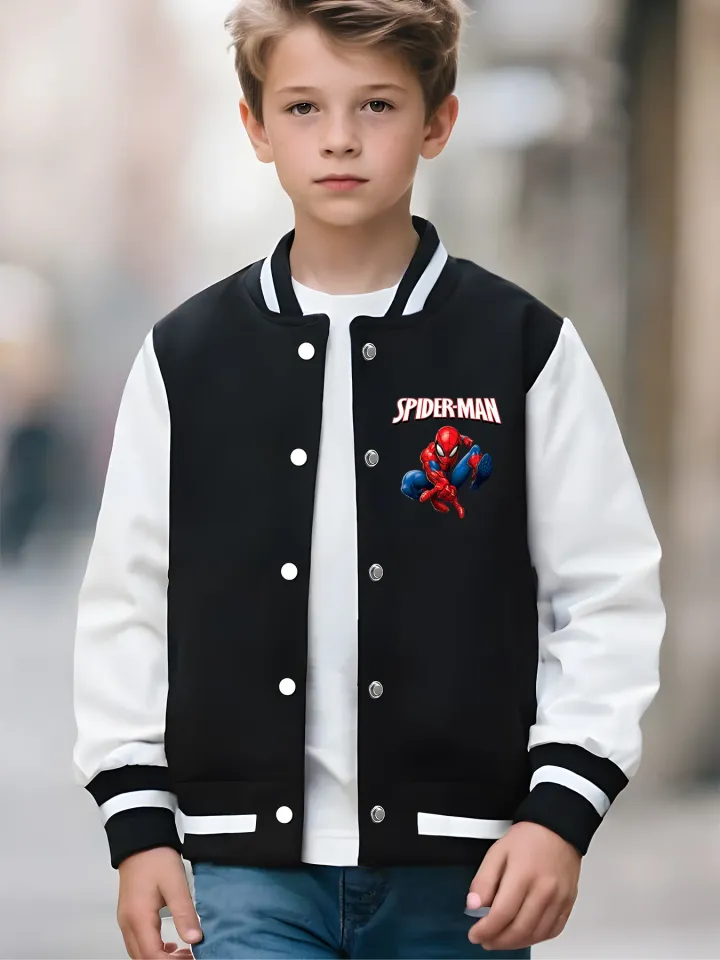 Marvel Boys' Baseball Jacket - Reversible Hulk Graphic, Soft Fabric