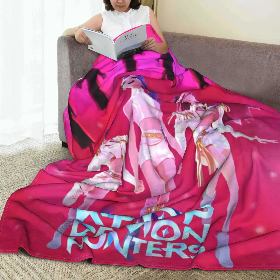 Warm BlanketKids Travel K pop Demon Hunters Throw Blanket  Flannel Bedspread For Outdoor Comfortable Sofa Bed Cover