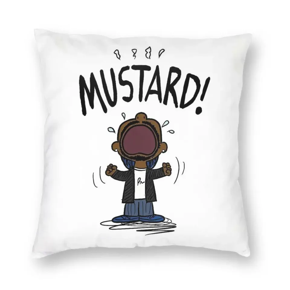 Kendrick Lamar Mustard Throw Pillow | Gift For Fan | Home Decor
