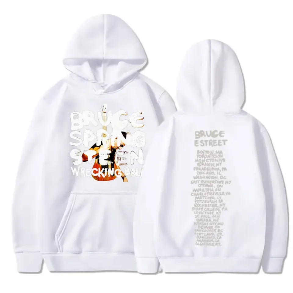 Rock Singer Bruce Springsteen Wrecking Ball Tour Hoodies, Men Women Fashion Vintage Casual Loose Pullovers Fans Gift