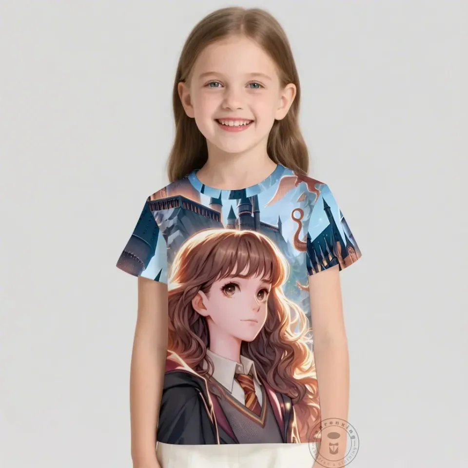 T Shirts Anime Harry Potter 3D Print Kids T Shirt Fashion Casual Cartoon Round Neck T-shirt Boy Girl Children Clothing Tees Tops