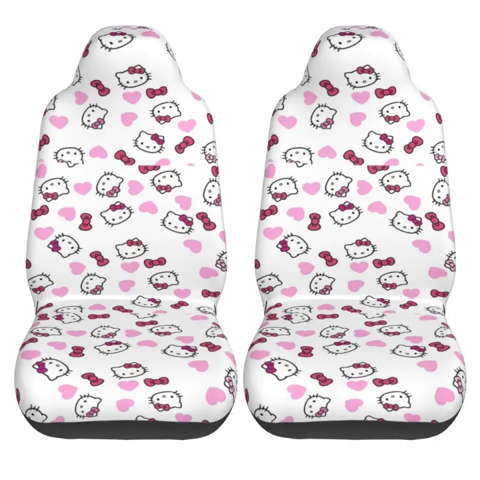 Hello Kitty Bows And Hearts Car Seat Covers