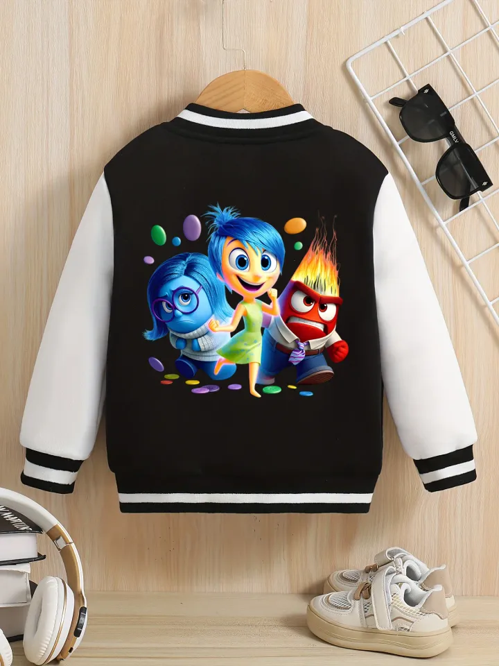 Disney Inside Out collaboration emoji kids' baseball jacket