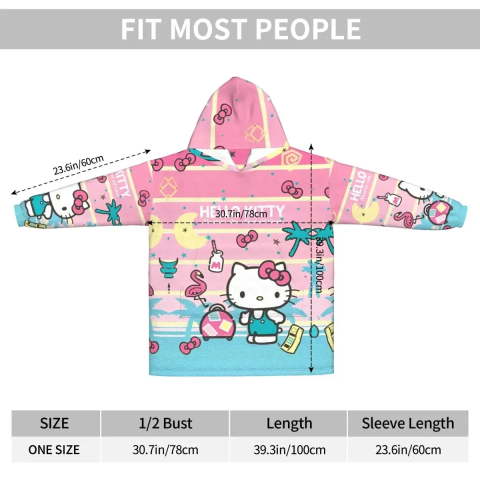 Kawaii Hello Kitty Oversized Blanket Hoodie