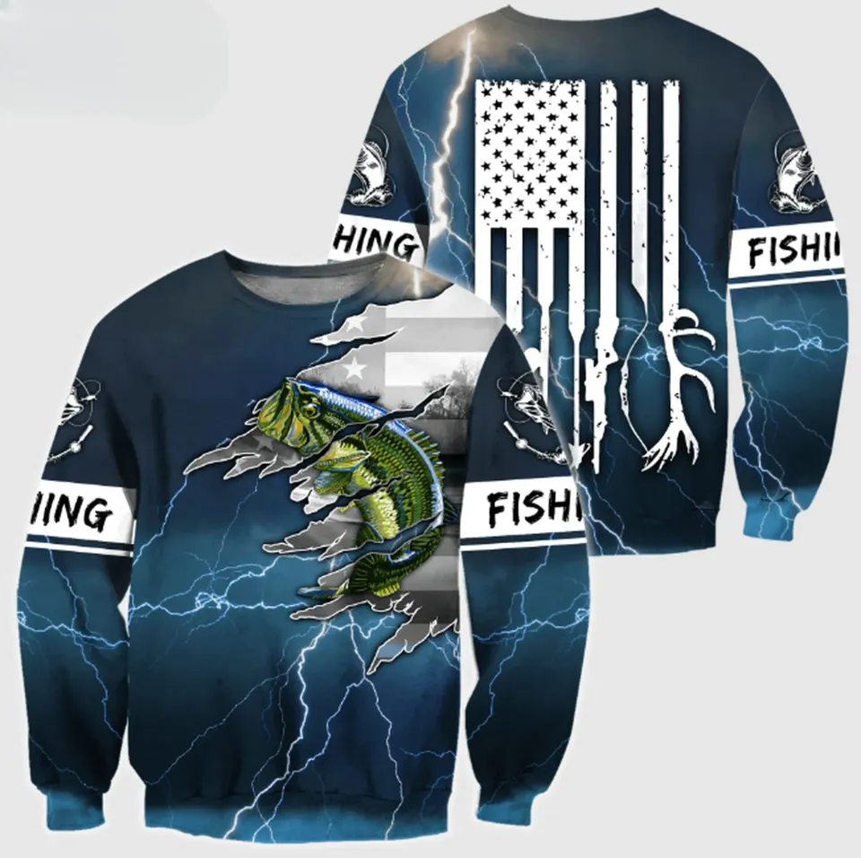 Men's Long Sleeve T-shirts 3d Printed Long T Shirt For Men Street O Neck Pullover Oversized Tee Shirt Man Clothing Fashion Fish