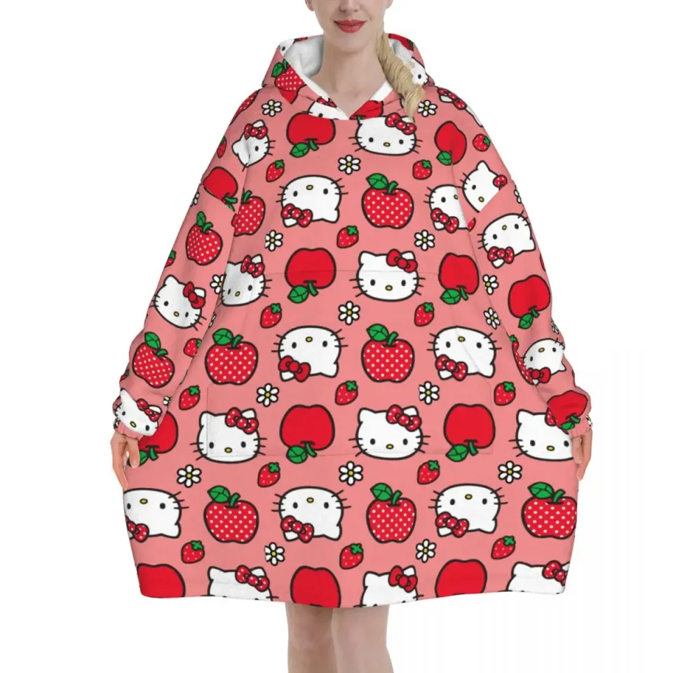 Hello Kitty Cartoon Blanket Hoodie
