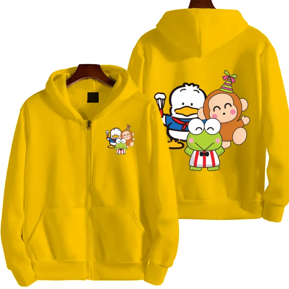 Keroppi Pochacco Men Zip Up Hoodie