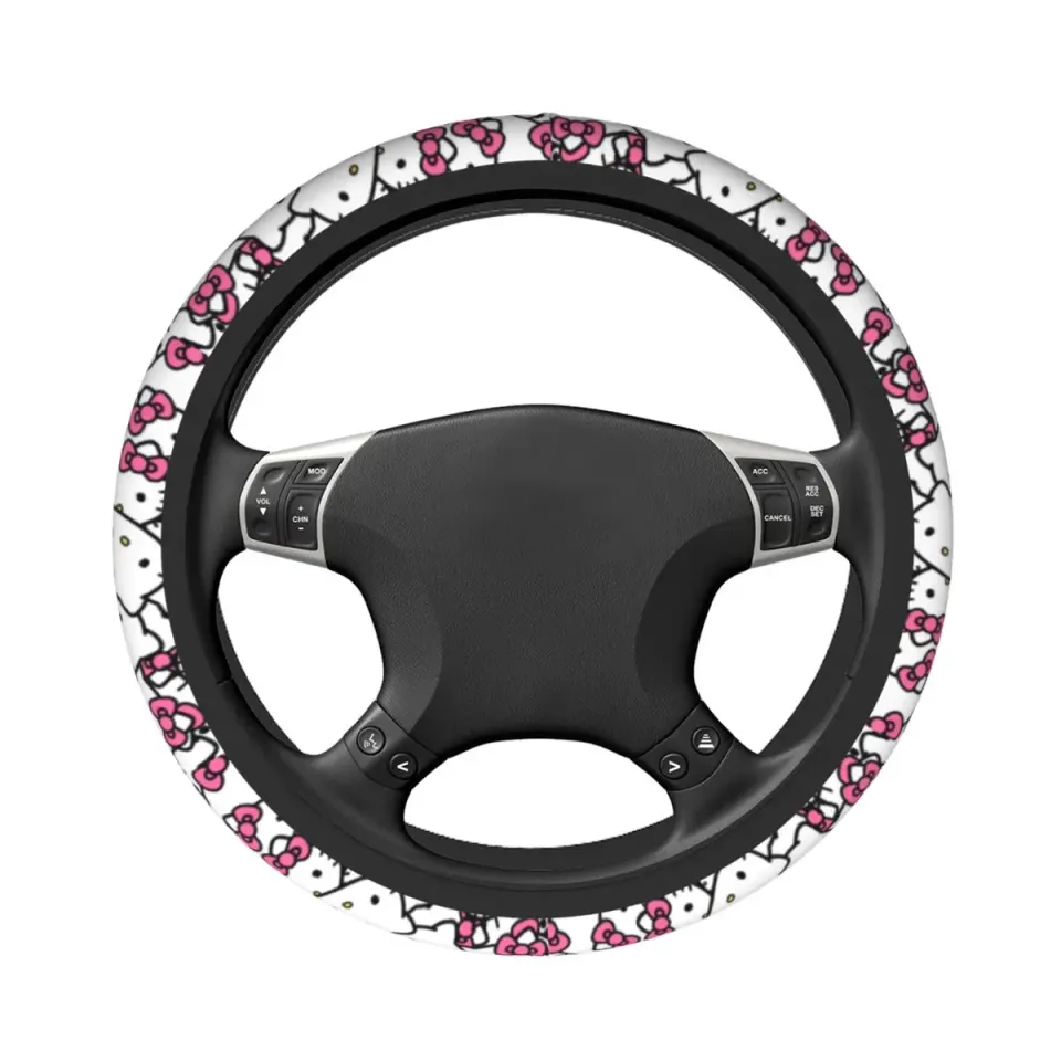 Hello Kitty Cartoon Pattern Car Steering Wheel Cover