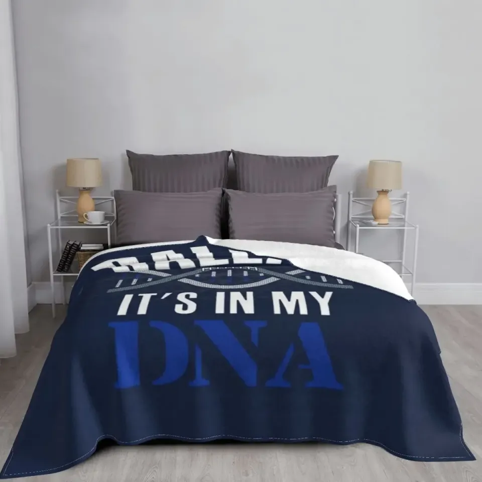 Dallas Football Fan - It's In My DNA Throw Blanket Furrys Comforter Sleeping Bag Camping Blankets