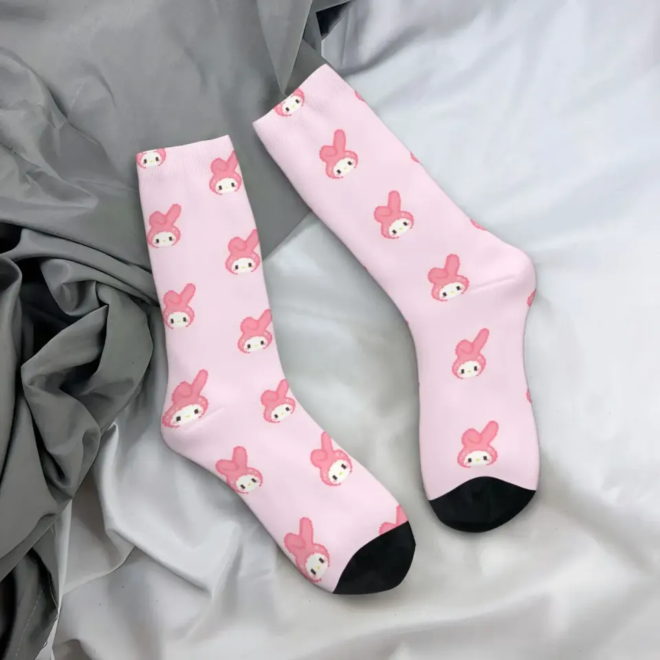 1 Pair My Melody Sock for Men Hip Hop Harajuku Sanrio Happy Quality Pattern Printed Boys Crew Sock Casual Gift