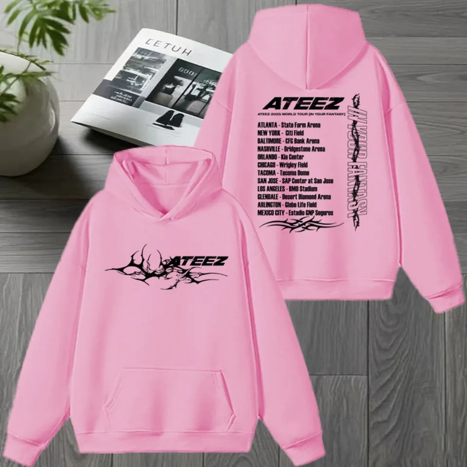 Korea Ateez Tour 2026 Double Sided printed Hoodie