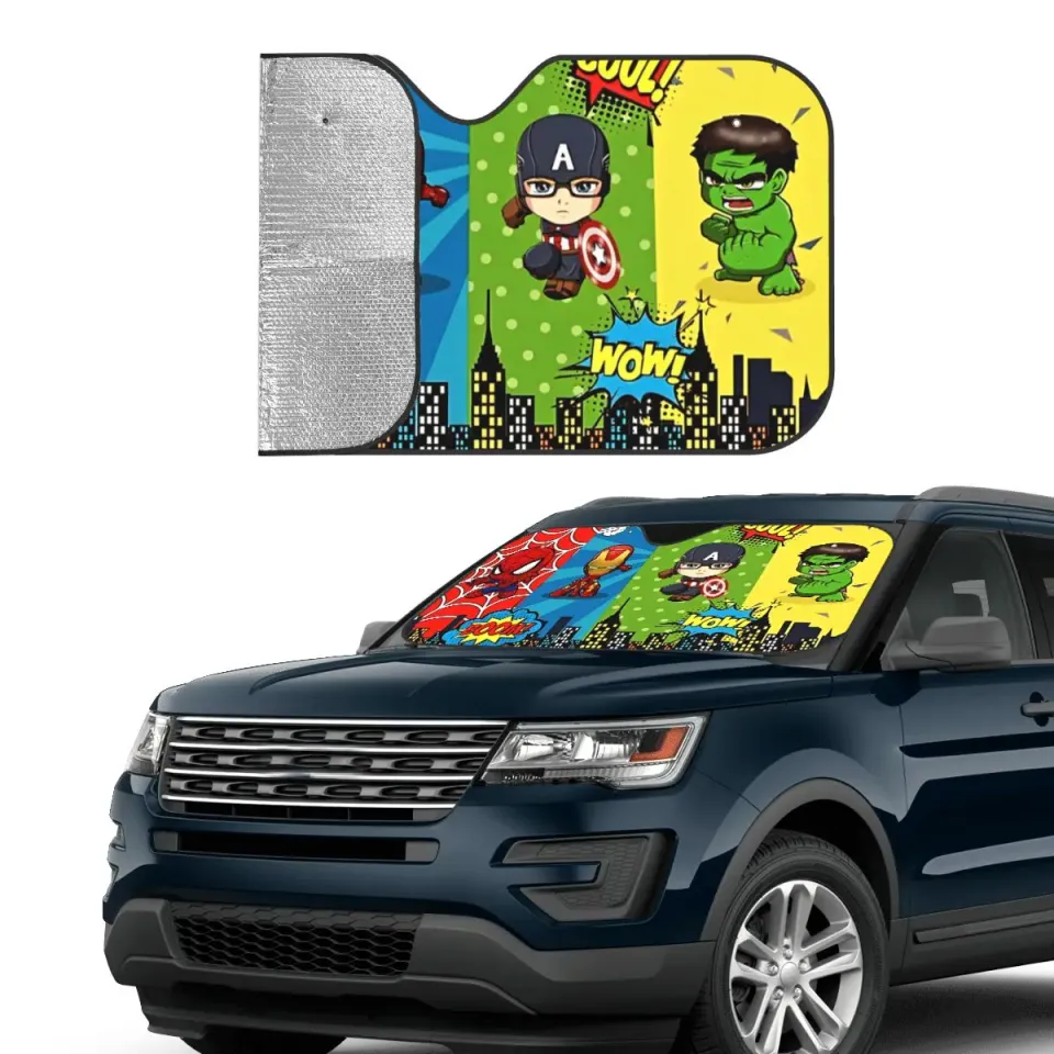 Spider-Man Spiderman Captain America Hero Car Sunshade