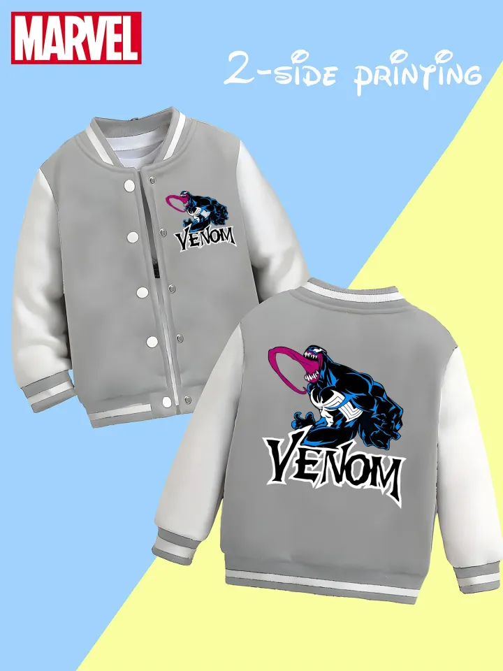 Marvel Boys' Baseball Jacket - Venom Classic Double-Sided Graphic, Soft Fabric