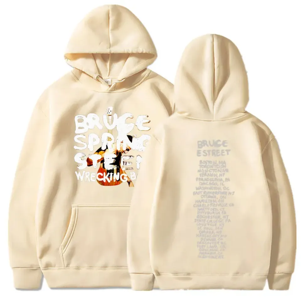 Rock Singer Bruce Springsteen Wrecking Ball Tour Hoodies, Men Women Fashion Vintage Casual Loose Pullovers Fans Gift