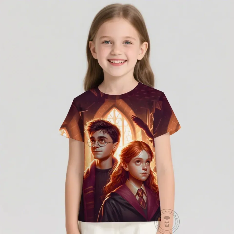 T Shirts Anime Harry Potter 3D Print Kids T Shirt Fashion Casual Cartoon Round Neck T-shirt Boy Girl Children Clothing Tees Tops