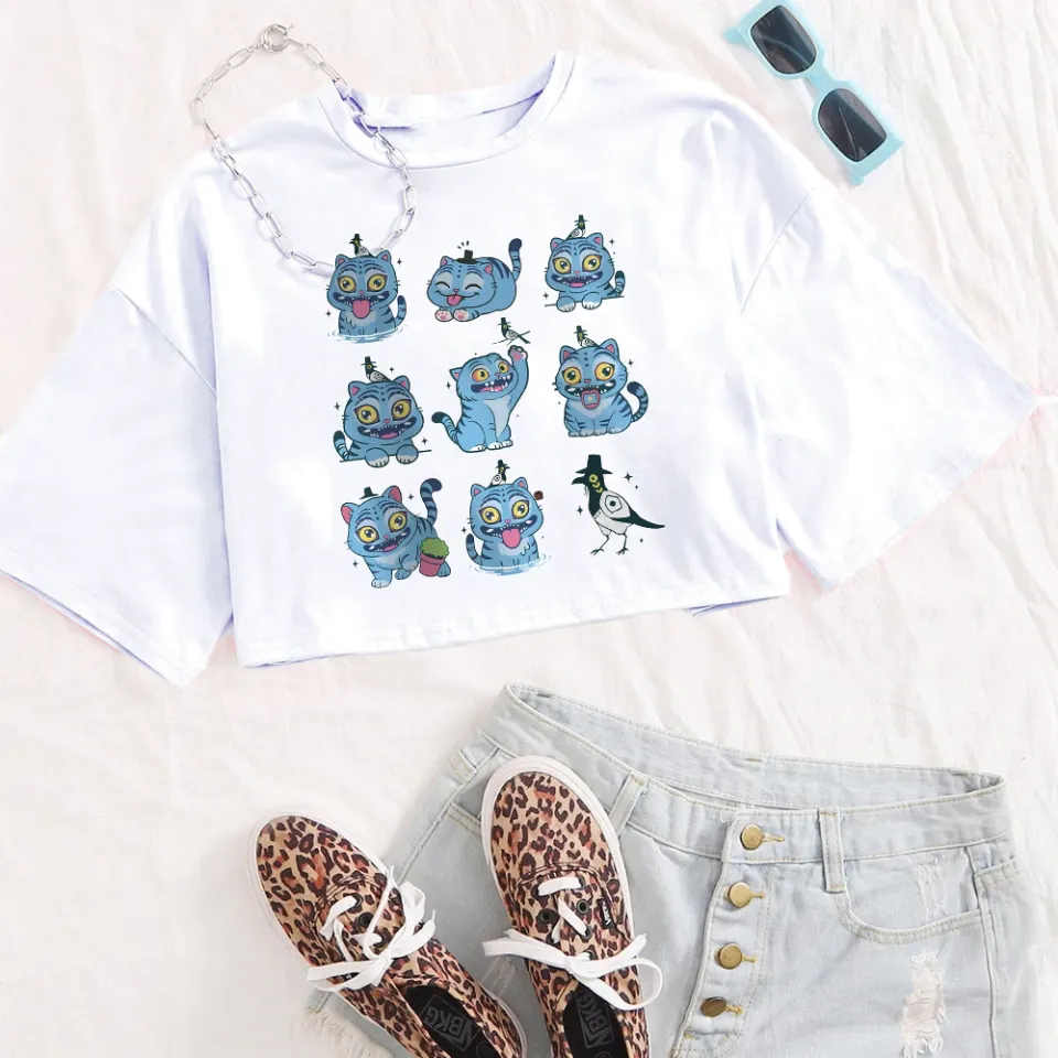 Cute Kpop Demon Hunter Tiger Crop Top for Women