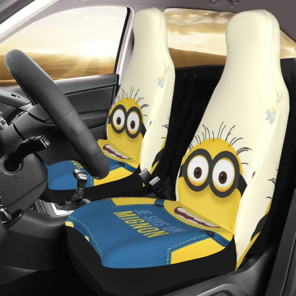 Minions Meme Car Seat Covers 2 Pcs