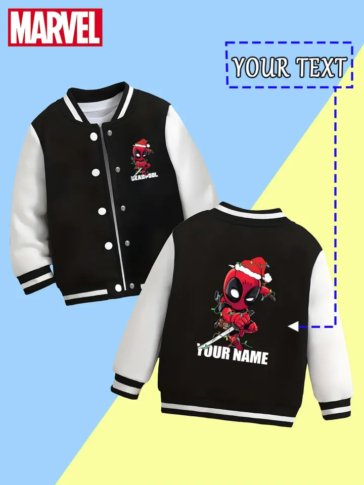 Marvel Boys Baseball Jacket - Christmas Deadpool Chi version print