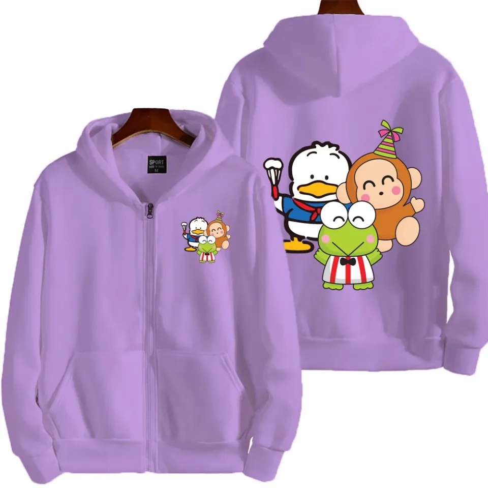 Keroppi Pochacco Men Zip Up Hoodie