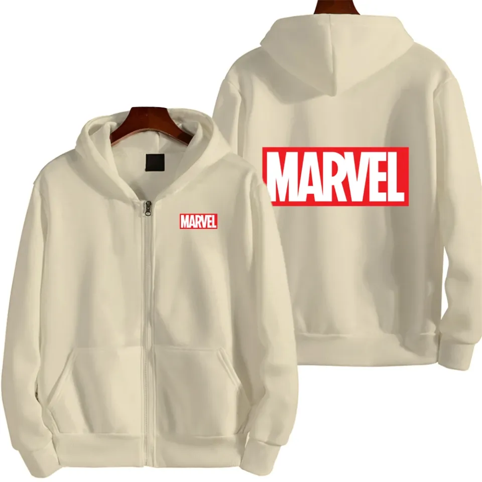 Marvel Logo Spring and Autumn New Men's Zipper Hoodie