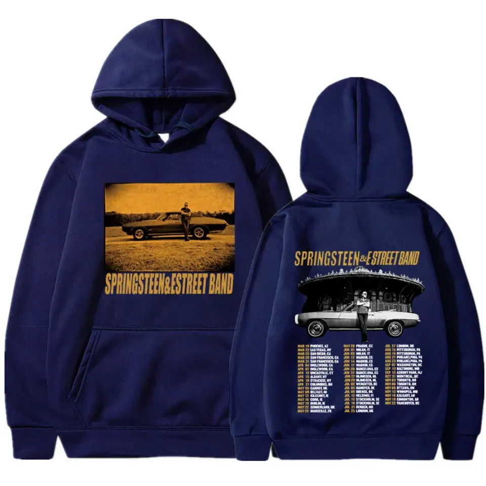 Bruce Springsteen and E Street 2024 Tour Hoodies, Men Women Fashion Hip Hop Casual Loose Oversized Pullover Fans Gift