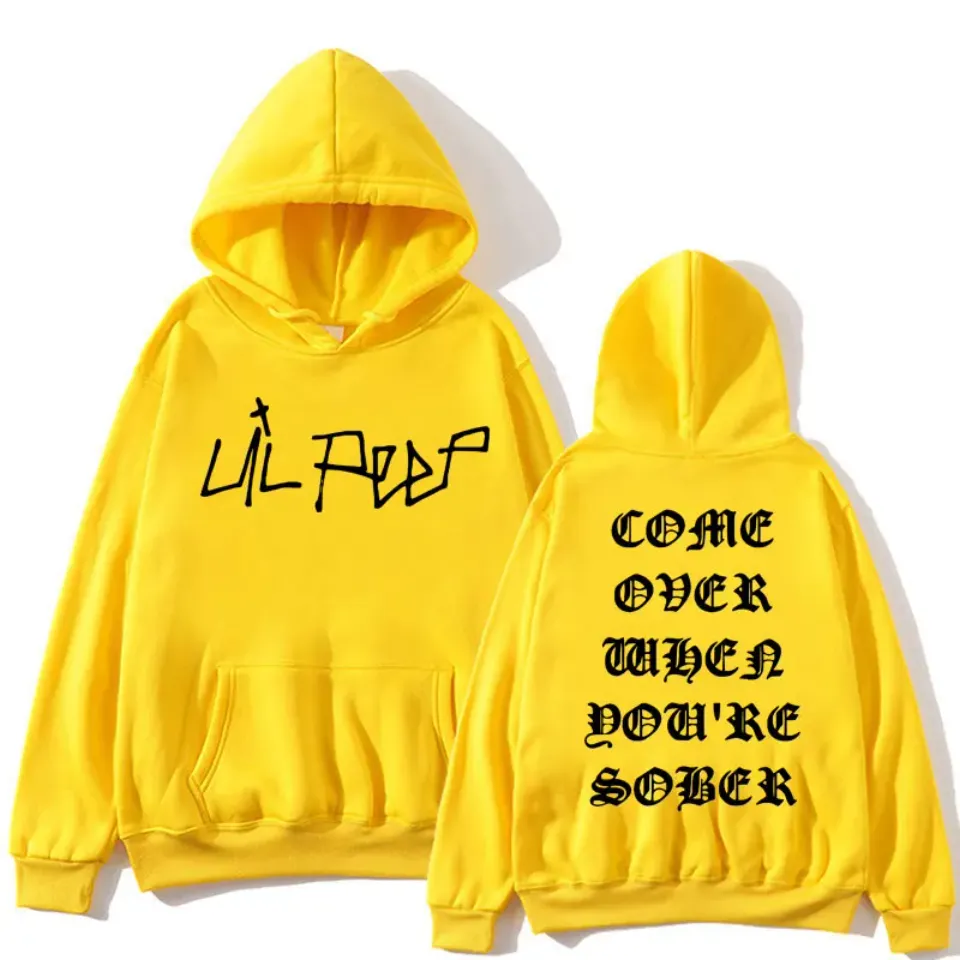 Rapper Lil Peep Come Over When You're Sober Hoodies Men Women Fashion Hip Hop Long Sleeve Warm Oversized Y2k Clothes Tracksuit