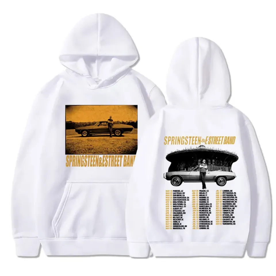 Bruce Springsteen and E Street 2024 Tour Hoodies, Men Women Fashion Hip Hop Casual Loose Oversized Pullover Fans Gift