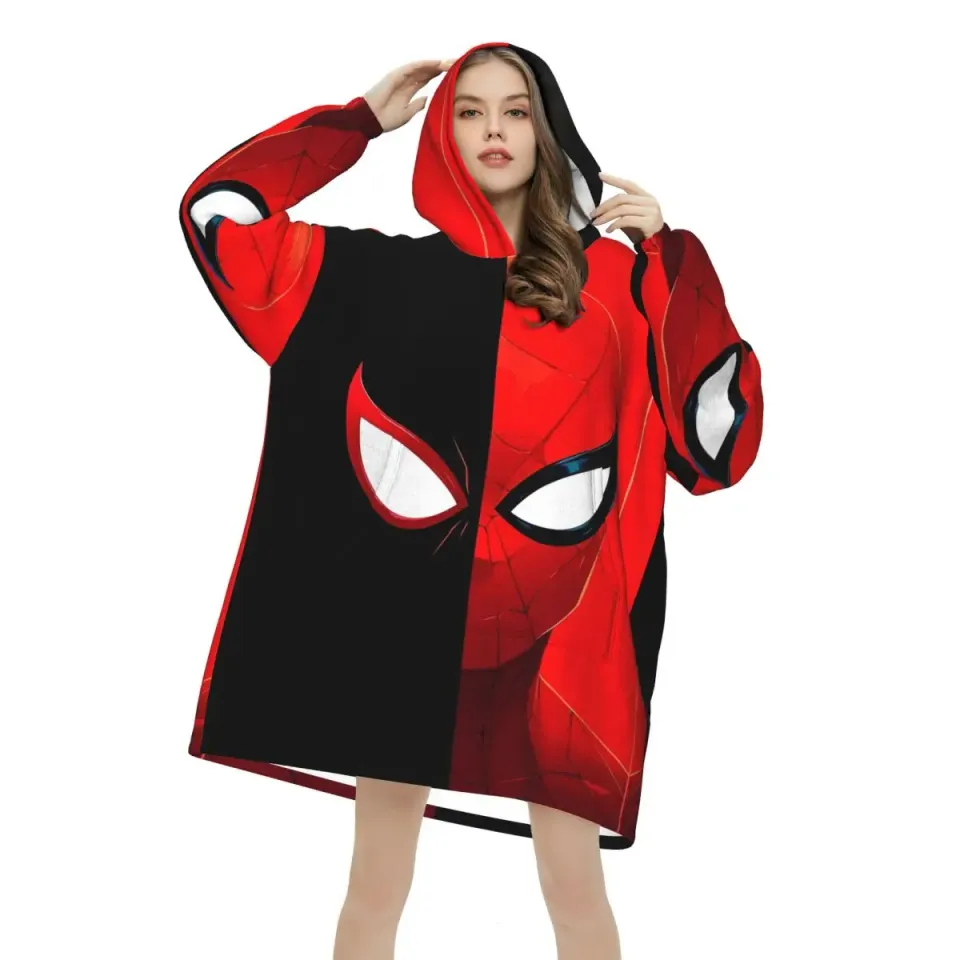 Spider Man Blanket Hoodie For Adult Kid, Christmas Gift Idea