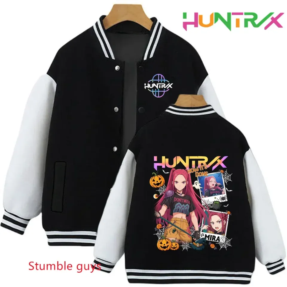 Anime Autumn Winter Kids Kpop Demon Hunters Cartoon Baseball Uniform Jacket Coat Sweatshirts Boys Girls Clothes