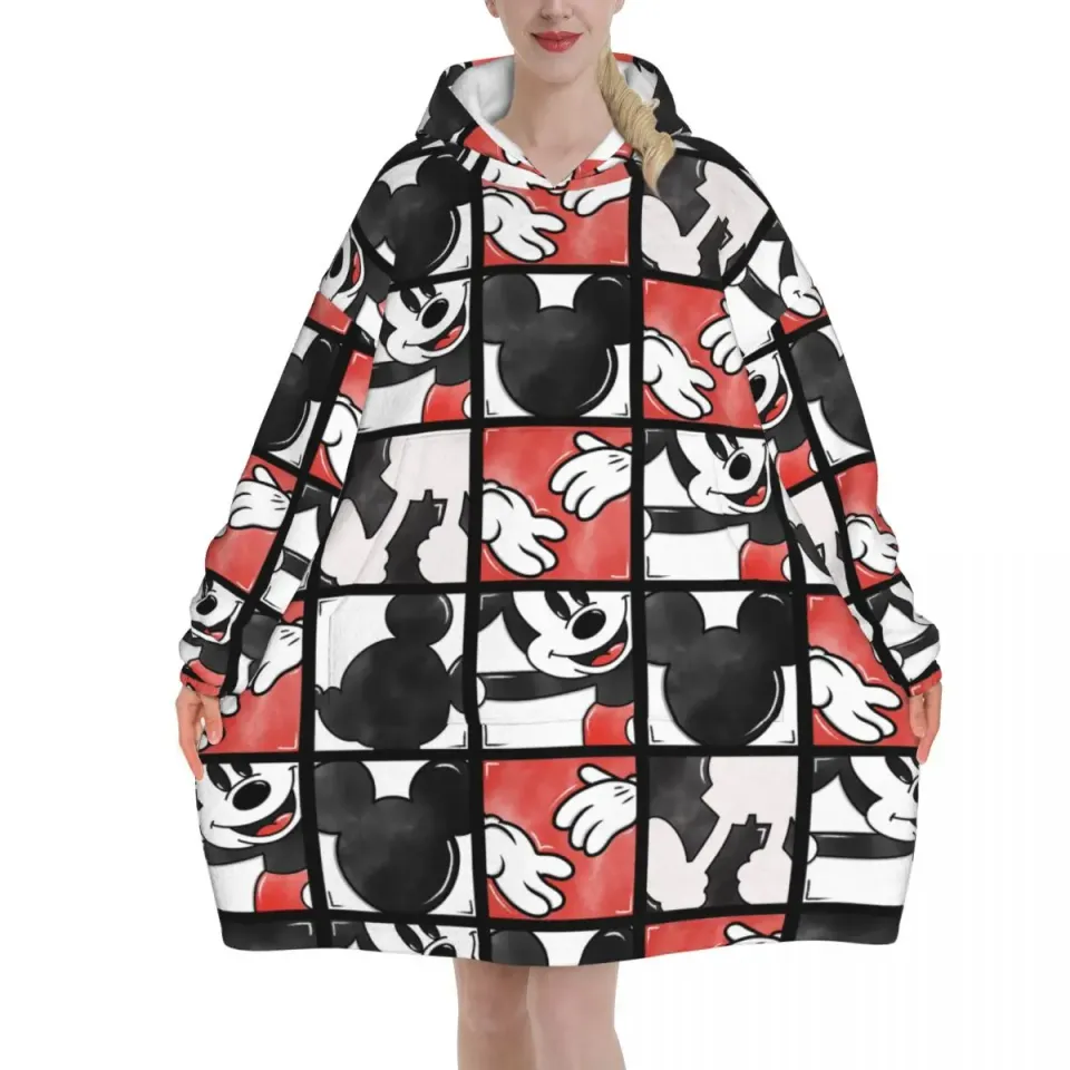 Mickey Mouse Cartoon Blanket Hoodie Oversized
