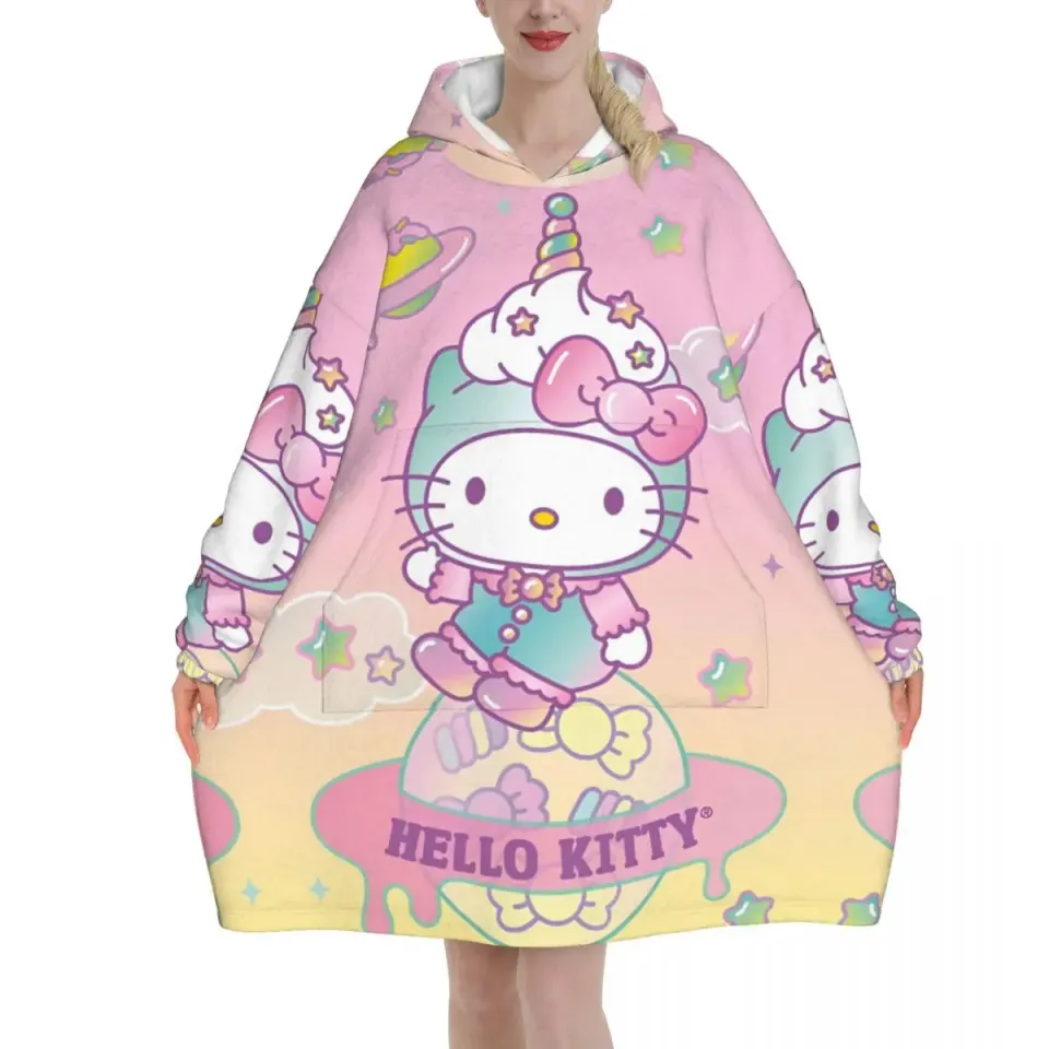 Hello Kitty Cartoon Blanket Hoodie