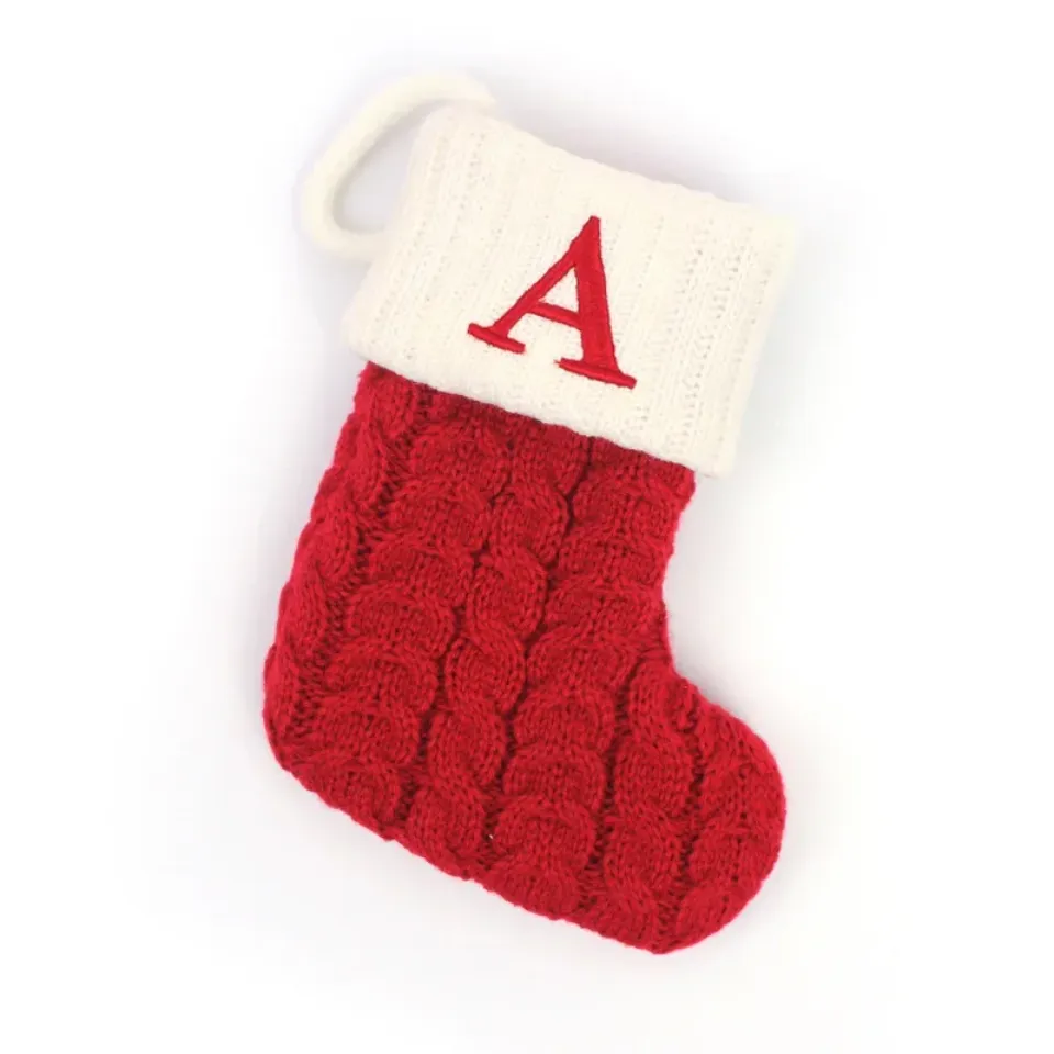 Christmas Boots Letters Christmas Stocking New Knitting Christmas Tree Pendant Decorations SnowflakeChristmas Socks