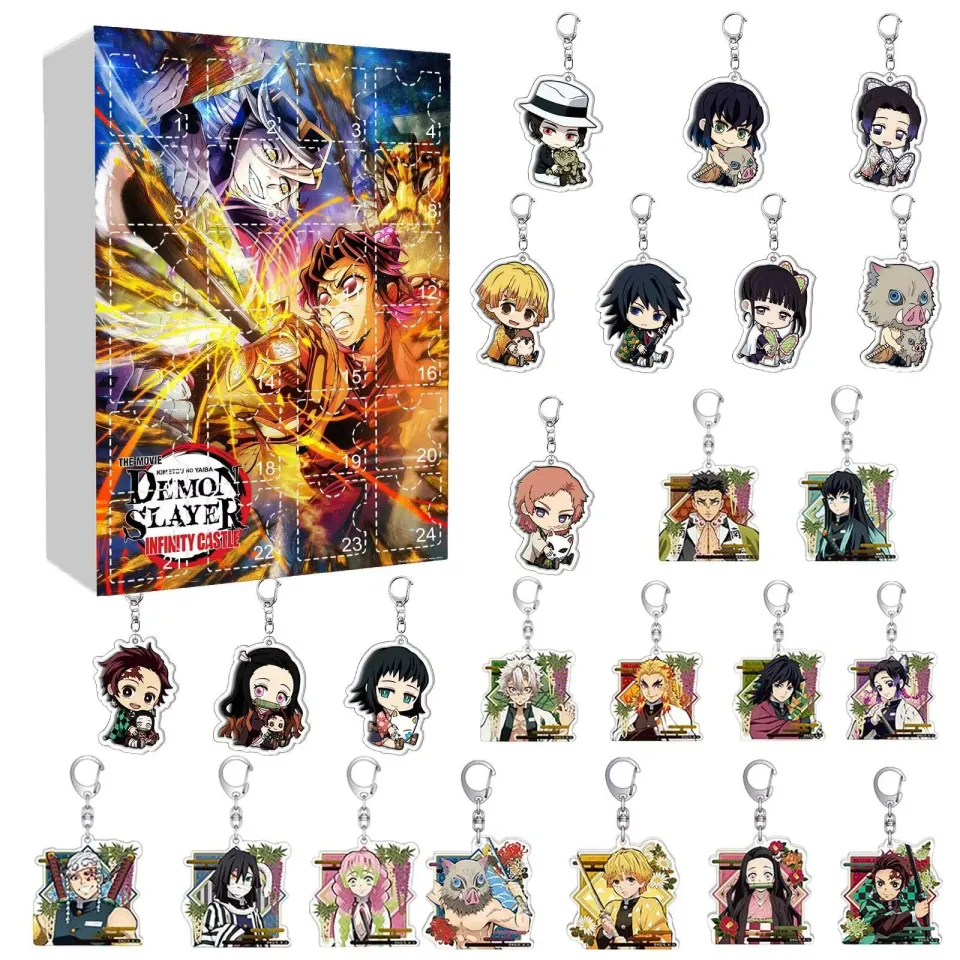 24pcs demon Advent Calendar 2025 Christmas Collectible Toy Figures Set - Includes Tomioka Giyuu Agatsuma zenittsu Tanjirou