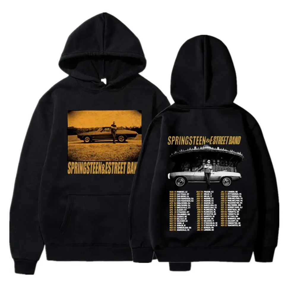 Bruce Springsteen and E Street 2024 Tour Hoodies, Men Women Fashion Hip Hop Casual Loose Oversized Pullover Fans Gift