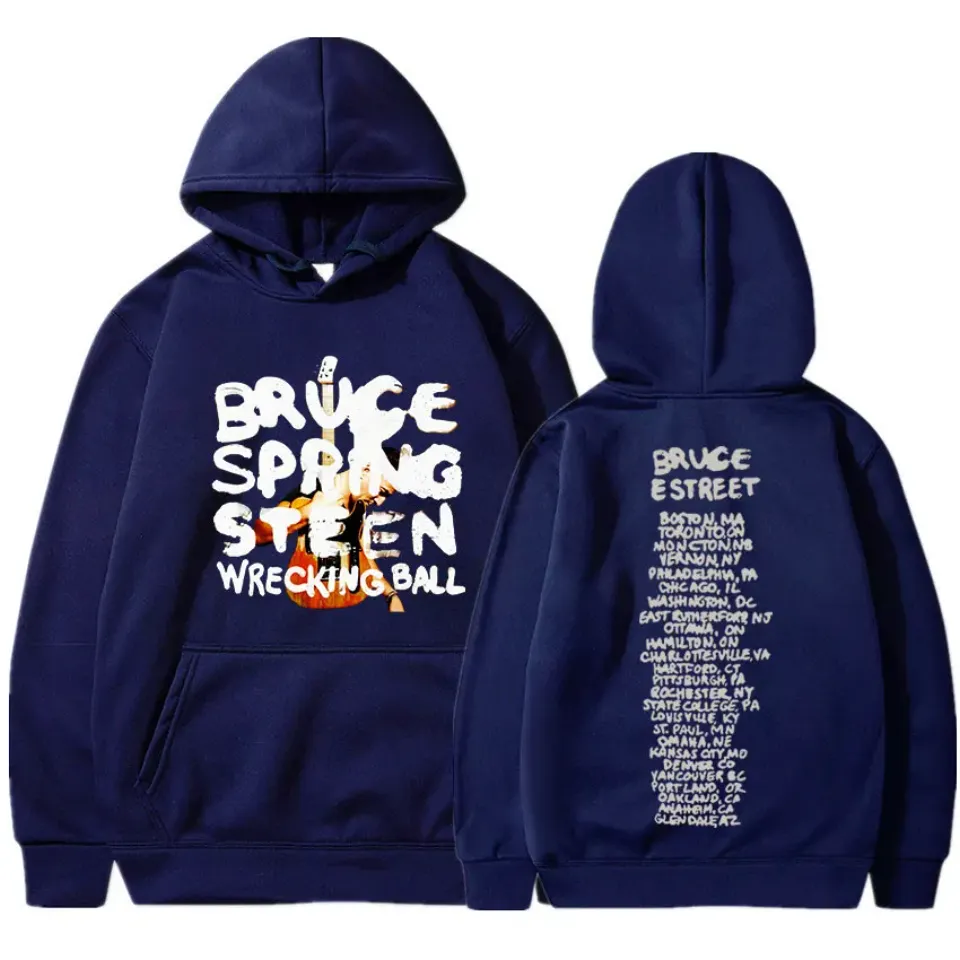 Rock Singer Bruce Springsteen Wrecking Ball Tour Hoodies, Men Women Fashion Vintage Casual Loose Pullovers Fans Gift