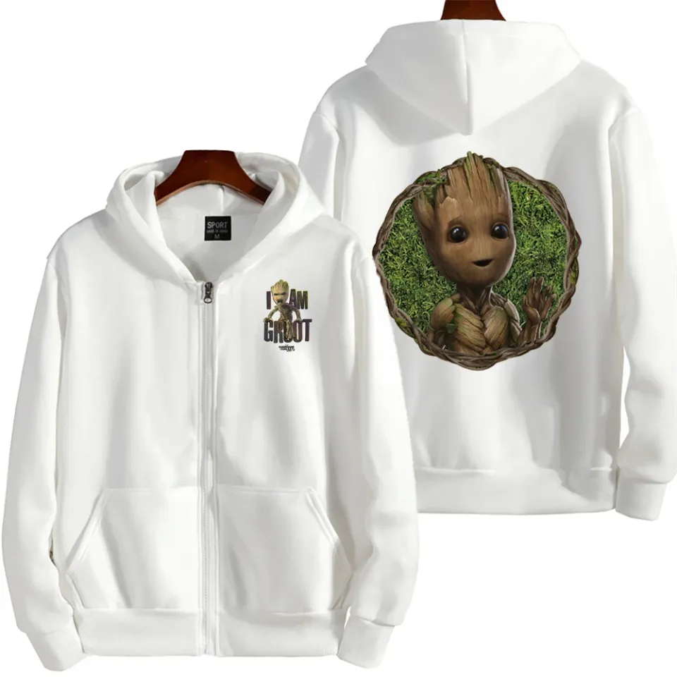 Marvel Groot Spring and Autumn New Men's Zipper Hoodie