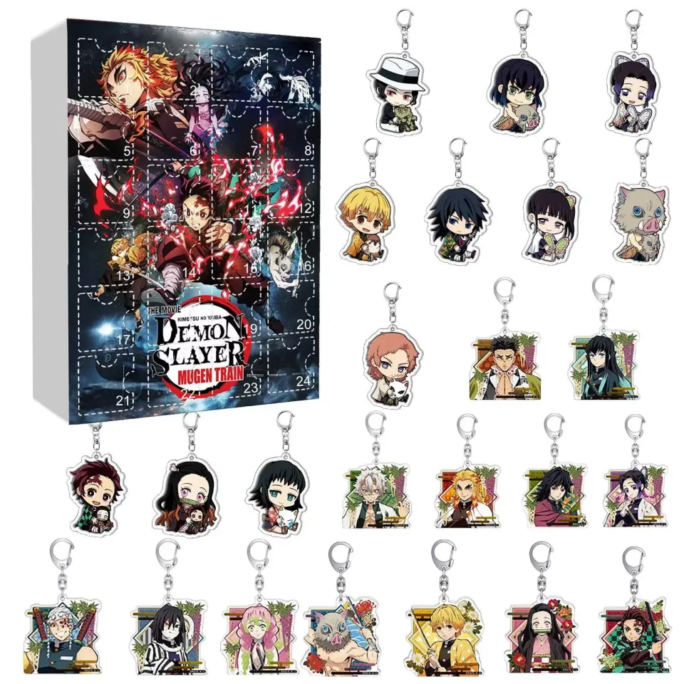 24pcs demon Advent Calendar 2025 Christmas Collectible Toy Figures Set - Includes Tomioka Giyuu Agatsuma zenittsu Tanjirou