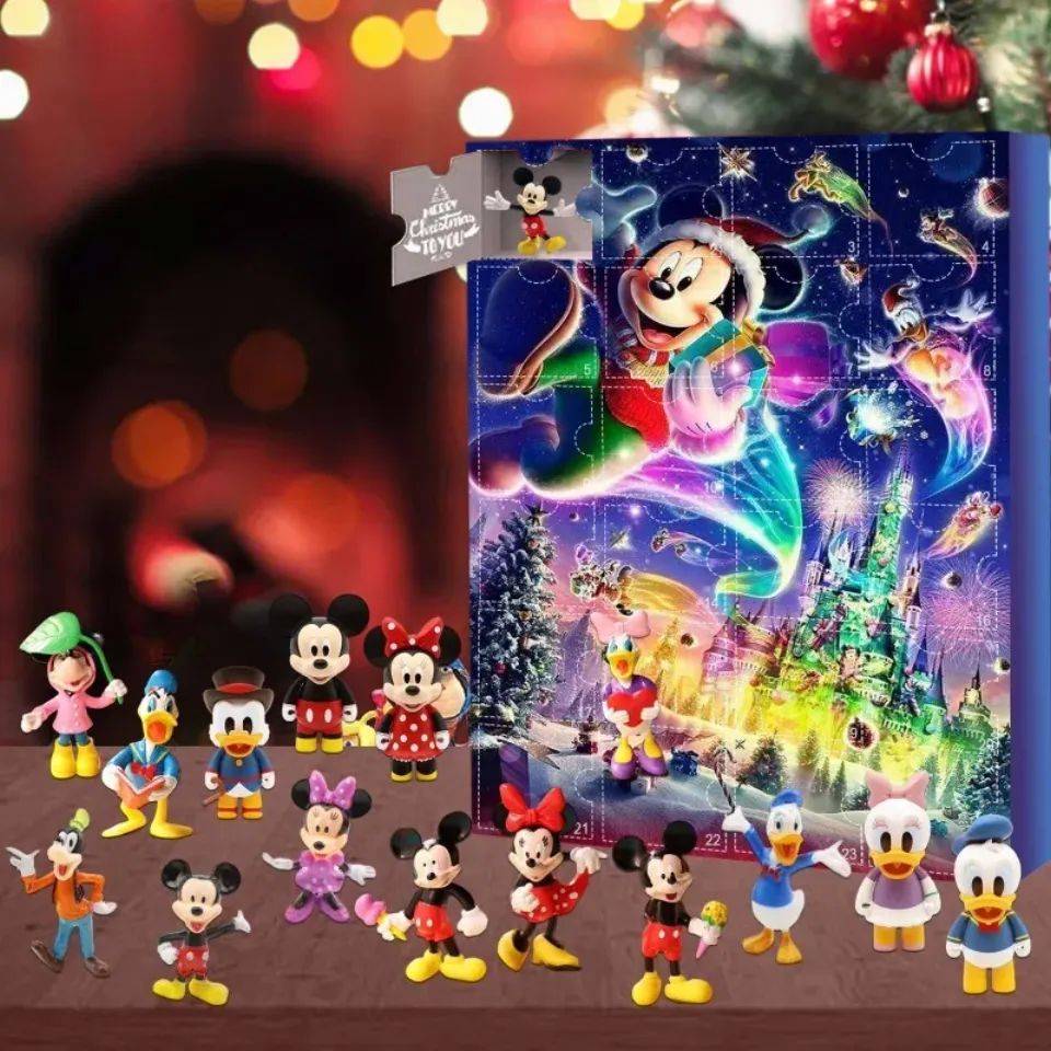 2025 Christmas Mickey Mouse Minnie Advent Calendar Blind Box 24 Days Countdown Surprise Blind Box Random Toys Gifts New Year