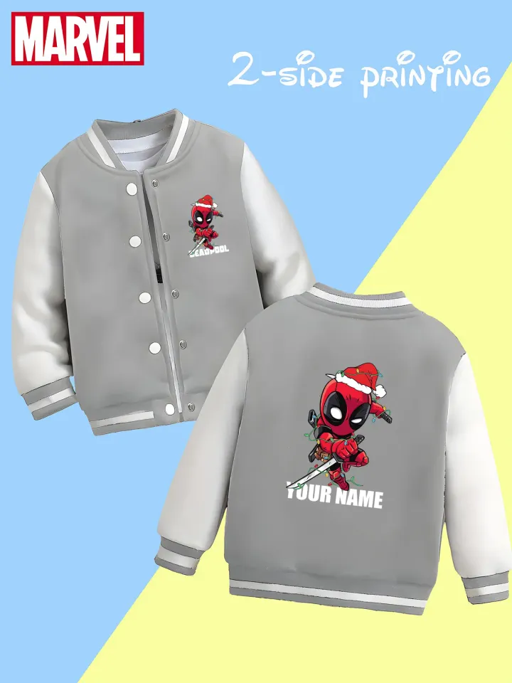 Marvel Boys Baseball Jacket - Christmas Deadpool Chi version print
