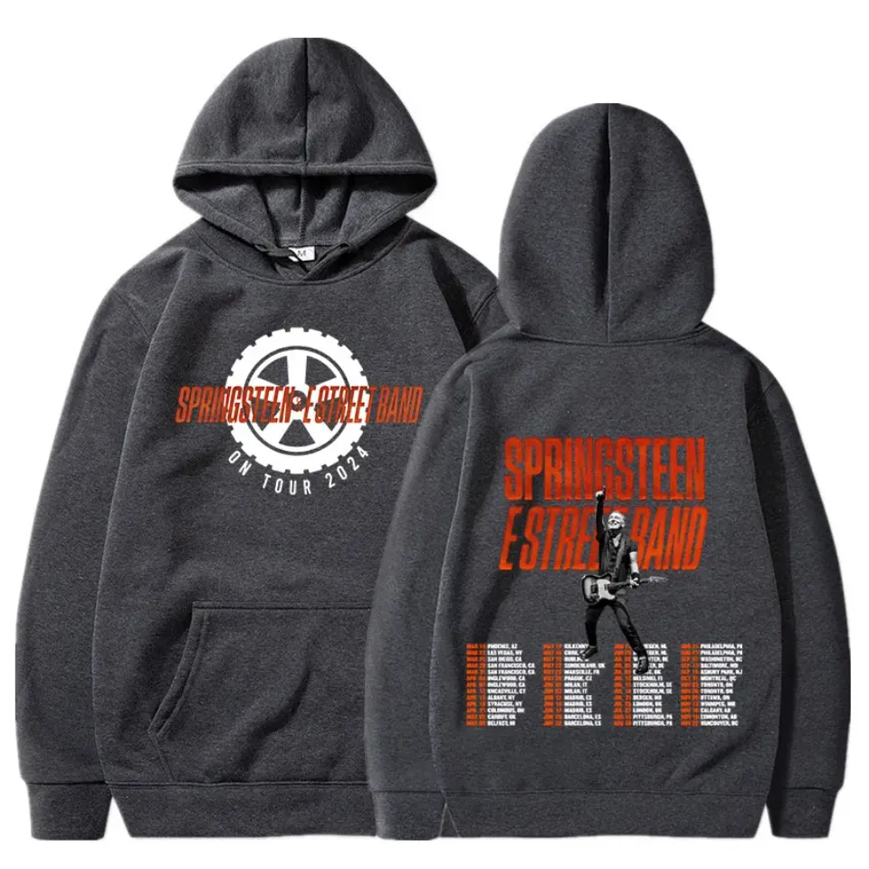 Bruce Springsteen and E Street Band 2024 Tour Hoodies, Men Women Fashion Harajuku Long Sleeve Oversized Streetwear