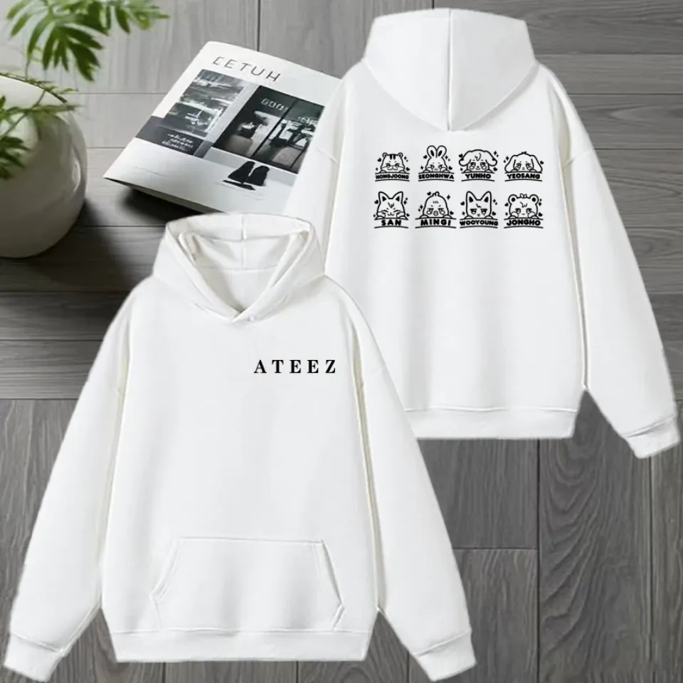 2026 Ateez Double Sided printed Winter Hoodie