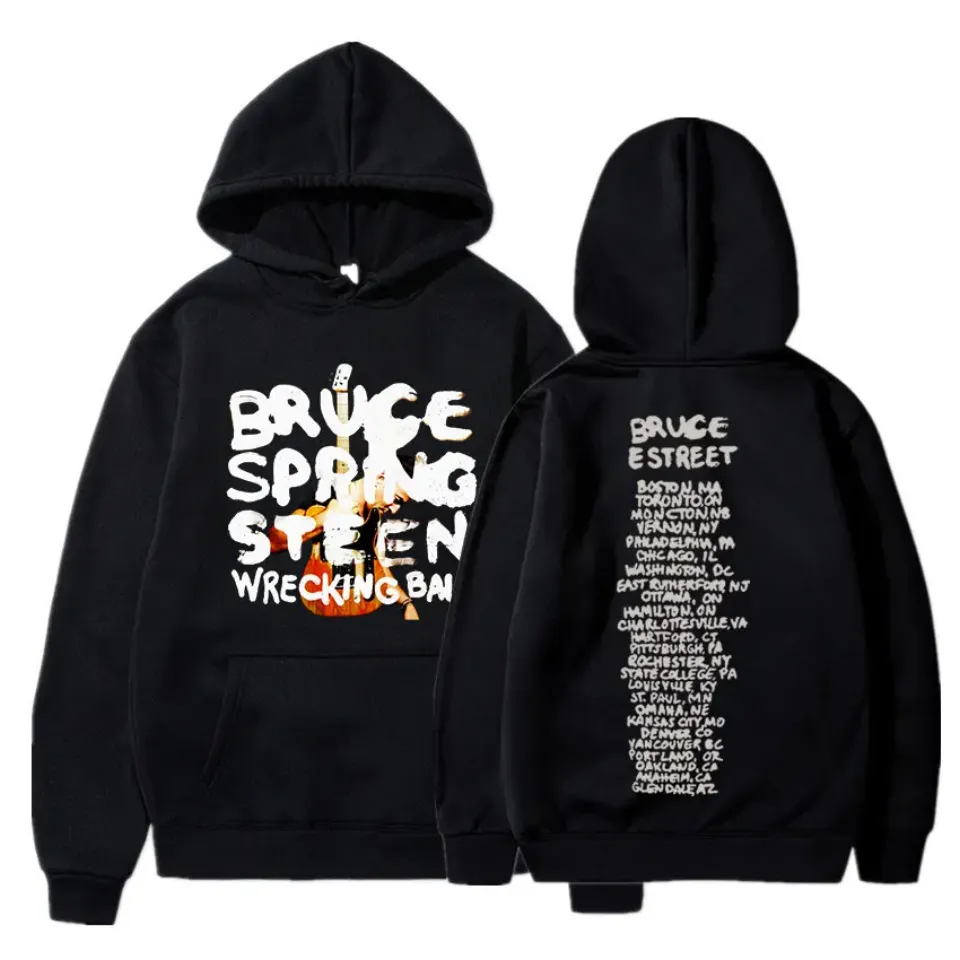 Rock Singer Bruce Springsteen Wrecking Ball Tour Hoodies, Men Women Fashion Vintage Casual Loose Pullovers Fans Gift