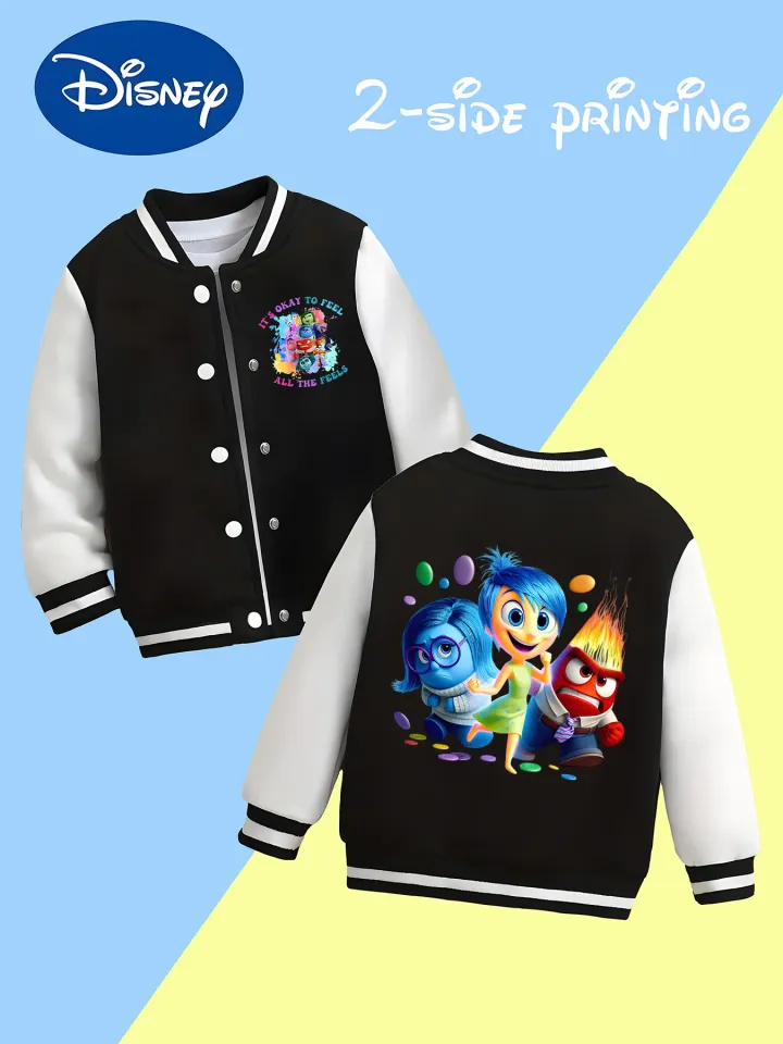 Disney Inside Out collaboration emoji kids' baseball jacket
