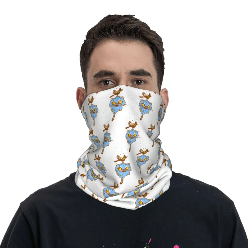Derpy Blue Tiger Pot Face Mask Scarf