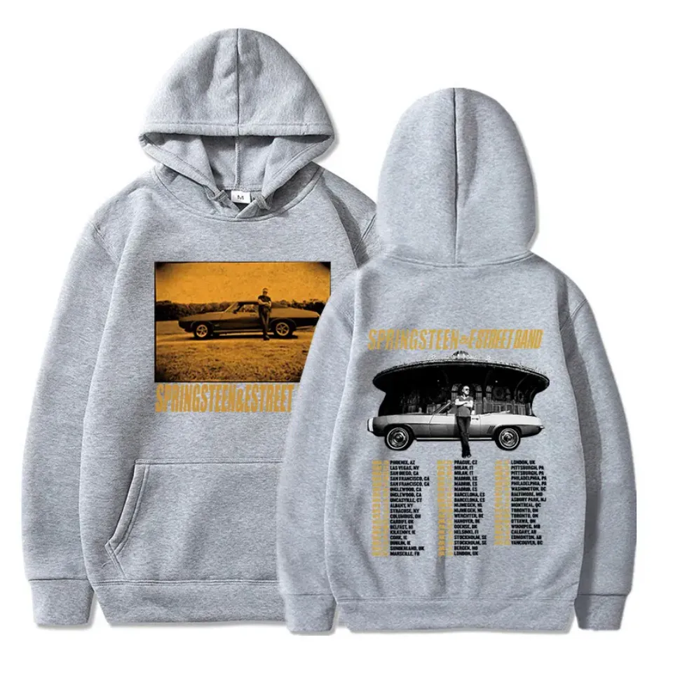 Bruce Springsteen and E Street 2024 Tour Hoodies, Men Women Fashion Hip Hop Casual Loose Oversized Pullover Fans Gift