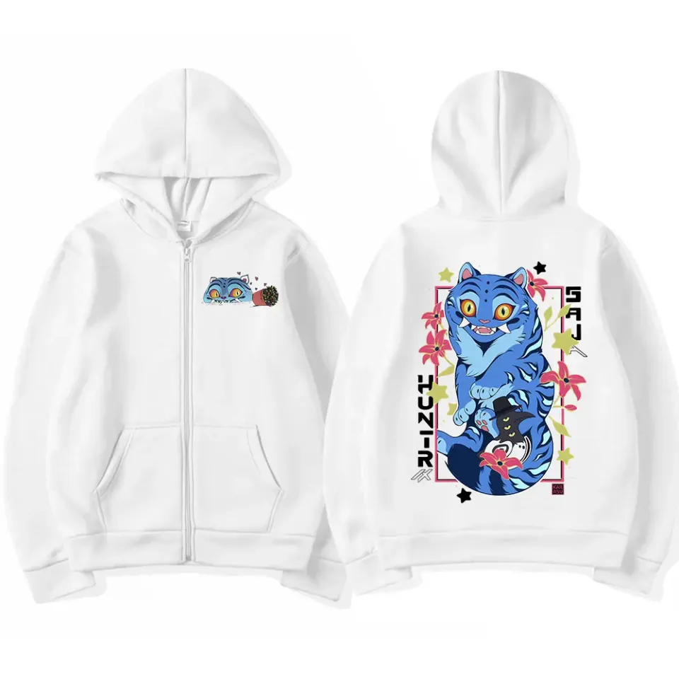 KPop Demon Hunters Derpy Tiger Merch Zipper Hoodies