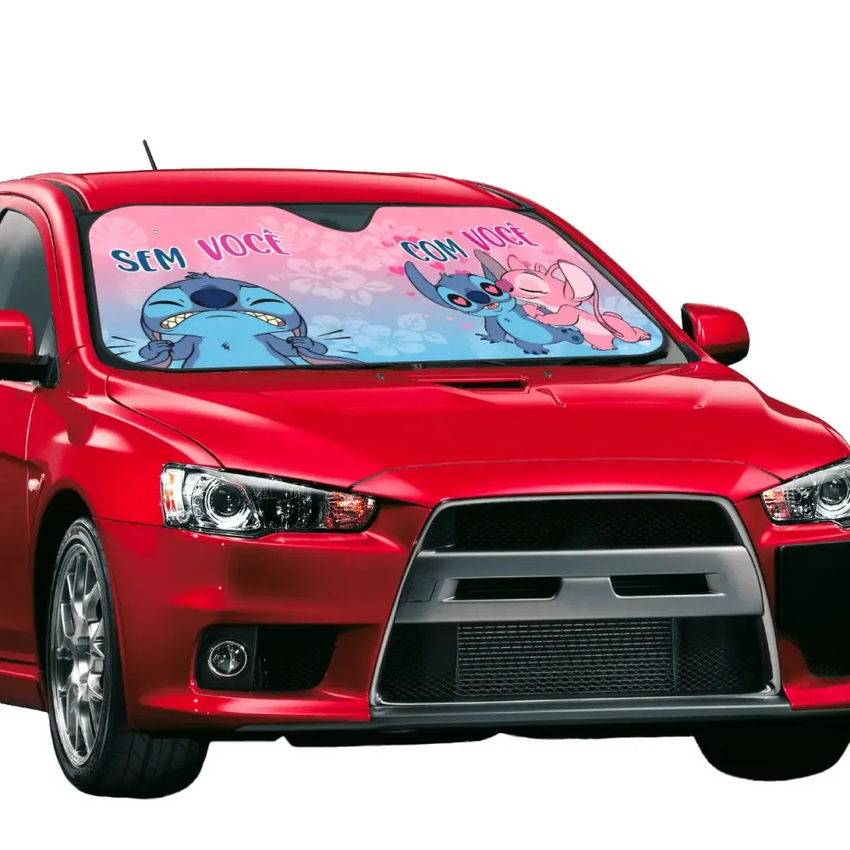 Lilo Stitch Angel Love Car Sunshade