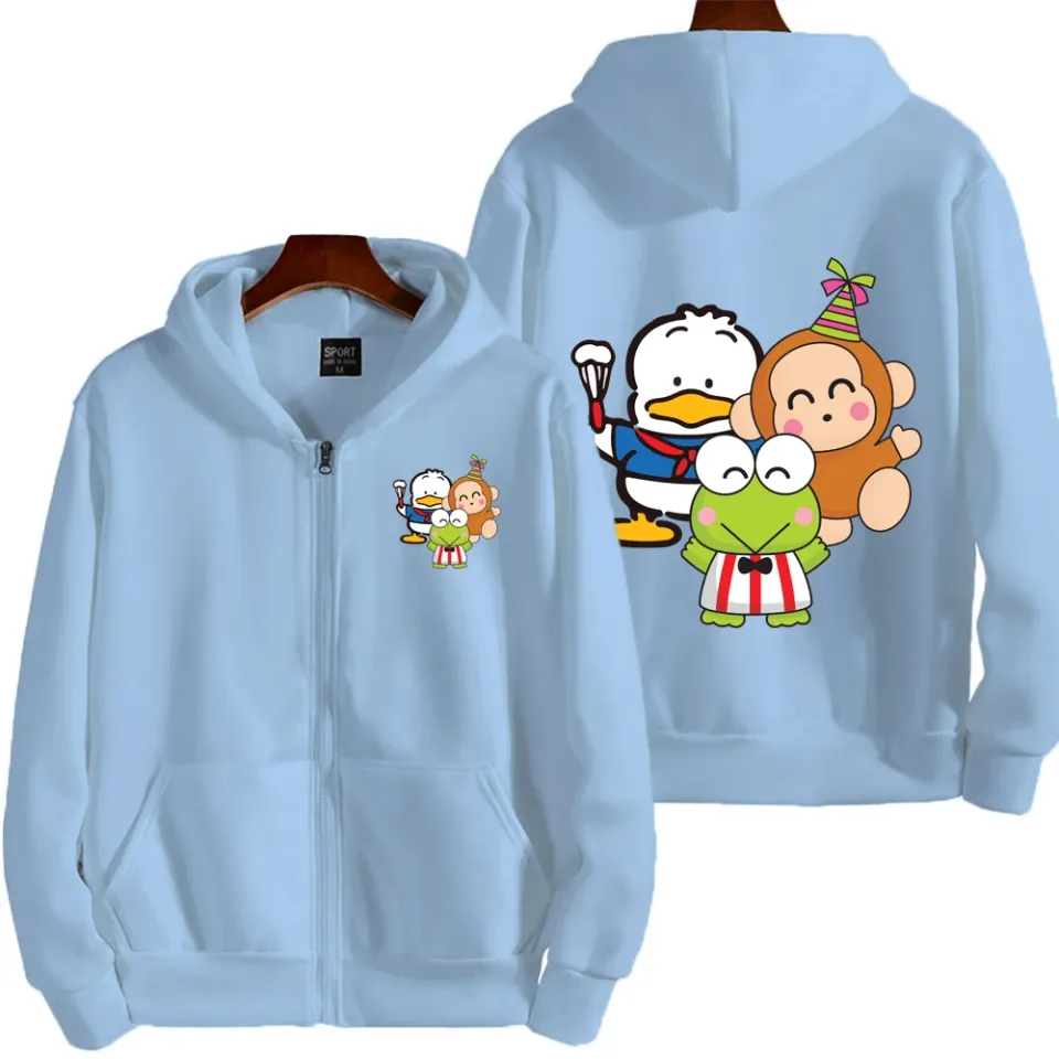 Keroppi Pochacco Men Zip Up Hoodie